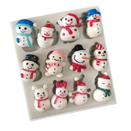 1 Pcs Christmas Silicone Molds Snowflake Snowman Chocolate Molds Ice