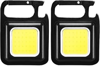 1/2pcs LED Small Flashlight 800Lumens Bright USB Rechargeable COB Mini Keychain Flashlight Multifunctional Waterproof Portable Pocket Light 3 Modes for Emergency Walking Camping Fishing(black-2pcs)