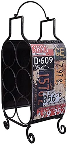Soporte para 6 botellas de vino metálico de mesa miniatura 1