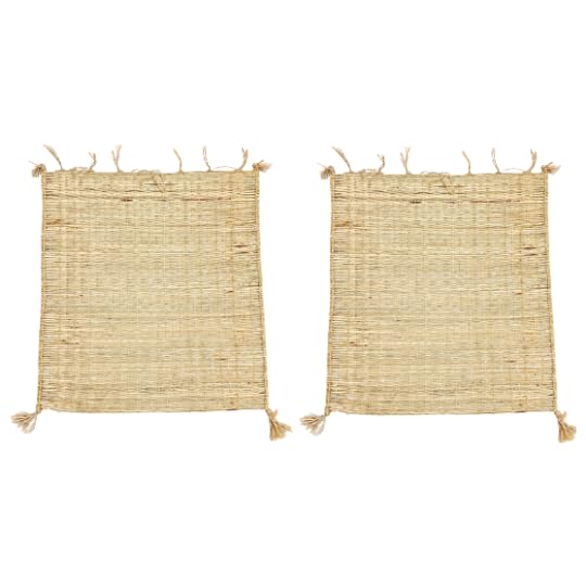 Jute Aasan Premium Jute Puja Aasan | Traditional Handmade Sitting Mat | Natural Grass Mat Pack of 2-image-1