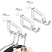 mDesign Modern Over Door Valet Hook - Multi Hanging Storage Organizer, Hook - for Coats, Hoodies, Hats, Scarves, Purses, Bath Towels & Robes - 3 Pack - Clear