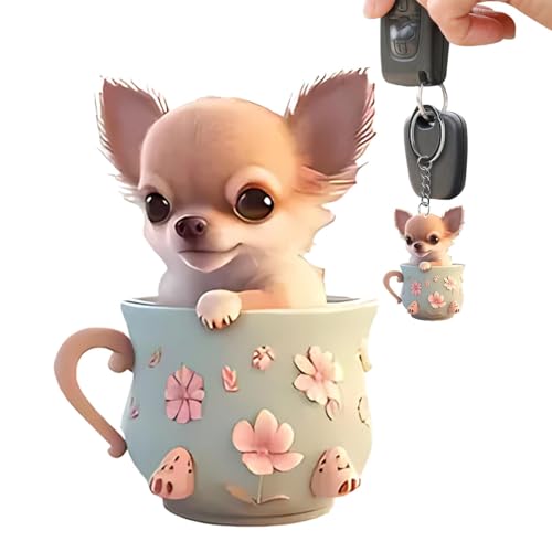 Hundhänge nyckelring - söt hund nyckelring hund hänge | berlock djur nyckelring mode hundtillbehör hundgåva nyckelring enkel dekoration av hundväska