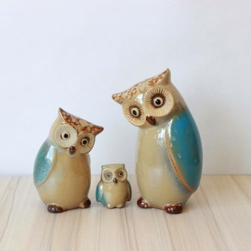 Figurines de hiboux design en céramique blanche chic - 7