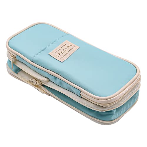 CENPEK Big Capacity Pencil Cases Pencil Pouch with Compartments for Teen Girls (Light Blue) - Image 3