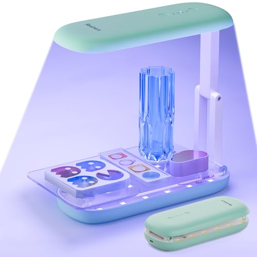 Resiners Double-Sided UV Resin Light, UV Light for Resin Curing, Foldable UV Lamp, Wireless & Rechargeable Blacklight Ultraviolet LED, Craft Supplies Tools for Resin Molds, Jewelry Making (Patent)