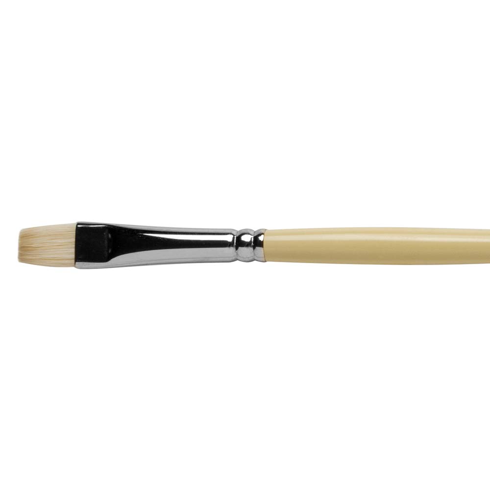 Pro-Arte Beige Pro Arte : Series B Hog Bristle Oil / Acrylic Brush Size 6 Short Flat