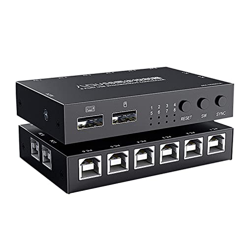 Switch KVM USB 8 ports pour synchronisation clavier souris noir