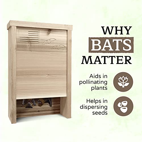 Made In Usa- Premium-Grade Red Cedar Bat House, Single-Chamber Bat Box, Easy-To-Install Wooden Bat House Kit, Weather-Resistant Bat Houses For Outdoors, With Mounting Screws - Applewood Outdoor #TOP4