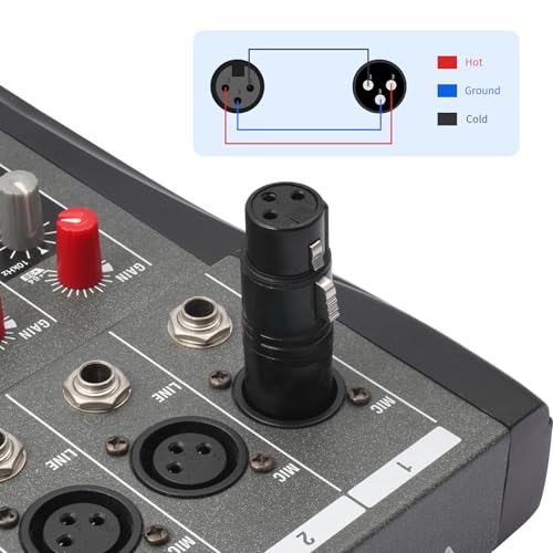 Adaptador XLR Macho a Hembra Negro 3 Pines Pack x3 miniatura 4