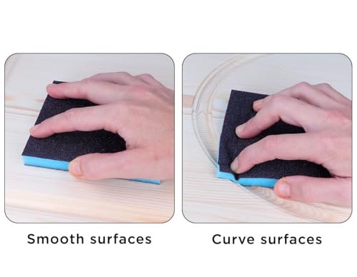 INNSPIRO Set mit 2 superflexiblen Schleifschwämmen, feine Körnung, 100 und mittel 60, 12 x 10 x 1,2 cm.