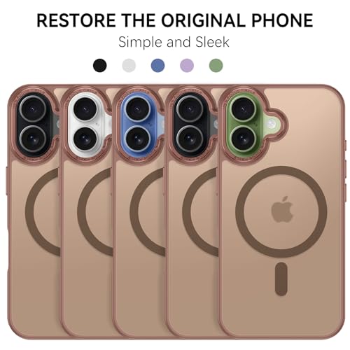 Image of YINLAI for iPhone 17 Case 6.3-inch,Magnetic Compatible with MagSafe, Slim Matte Anti-Fingerprint, Shockproof Full Body Military Grade Protection for iPhone 17 Cover, Brown
