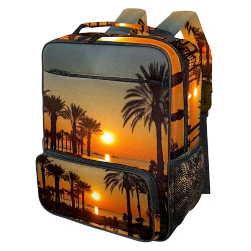 Sac à dos de voyage N8s4ab54hucmng haute résistance - Graphisme crépuscule et terre 14 pouces