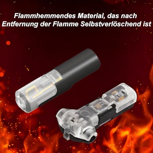 Leloco 1-Polig Kabel Steckverbinder Stecker, T Verbinder 1 Polig, Auto Steckverbindung Schneller Kabelstecker Verbindungen 18-22 AWG Kabel Kabelverbinder Wasserdicht(T1 10 Stück, D1 10 Stück)