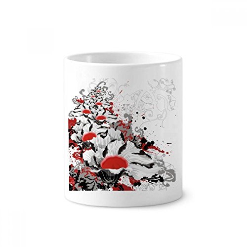Peinture en céramique porte-brosse à dents pivoine : tasse et pot à stylo blanc 350ml