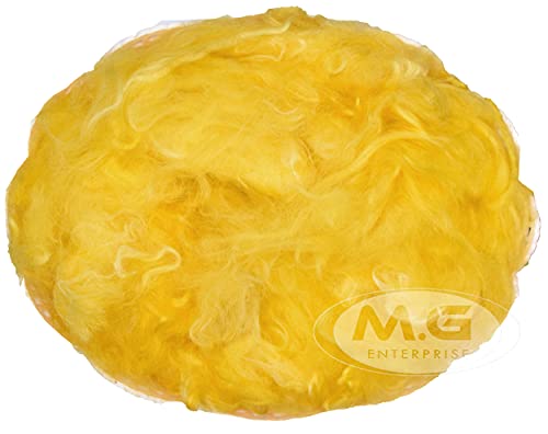 Image of M.G ENTERPRISE Merino Felting Wool Roving Yellow 40 gm Each. Best Used with Felt Needles, Needle Felting Pad,Wet Felting, Good for Felted Characters Making, Blending and Weaving.