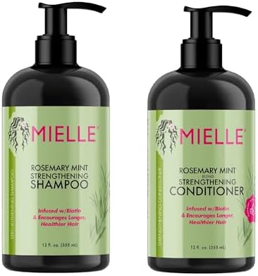 Mielle - Rosemary Mint - Biotin Infused - Encourages Longer Hair Products for Stronger and Healthier Hair - Shampoo & New Conditioner Styling Bundle Set 2 PCS