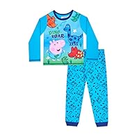 Boys George Pig Dino Roar Boys Long W21 Pyjama Set Blue