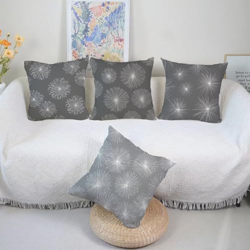 Housse coussin extérieur velours gris imperméable pour canapé