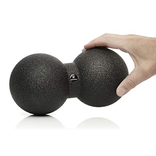 BODYMATE Großer Faszien-DUO-Ball Schwarz, Selbstmassage-Ball für Faszientraining, Durchmesser 12cm Länge 24cm 5