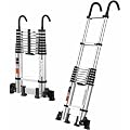 YHKJLYH Ladders, Outdoor Roof Telesladders with Hooks & 80Mm Wide Step, Folding Telescoping Ladder, Lifting Straight Ladders?Multi-Purpose Home Extension Ladder (Size: 3.8M/12.5FT