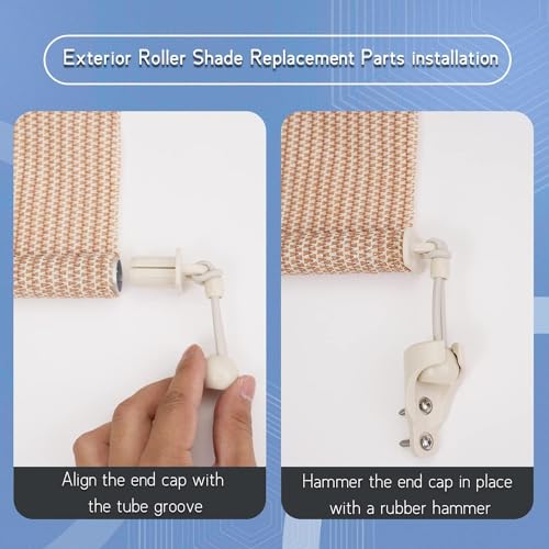 Estores de rolo de substituição universal para exterior/interior (kit de 3 peças elásticas com tampa