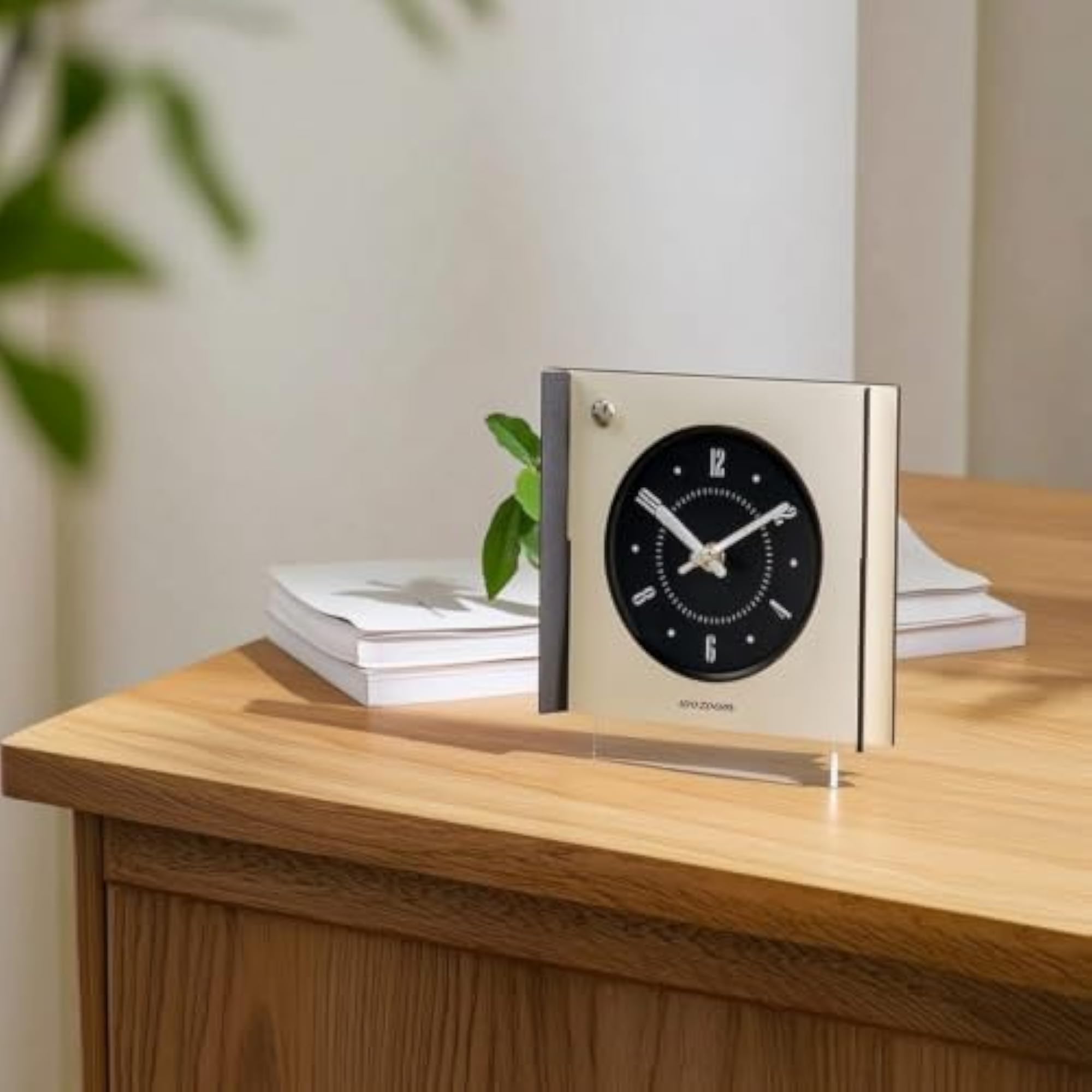 Classic Square Decorative Clock, Textured Minimalist Design