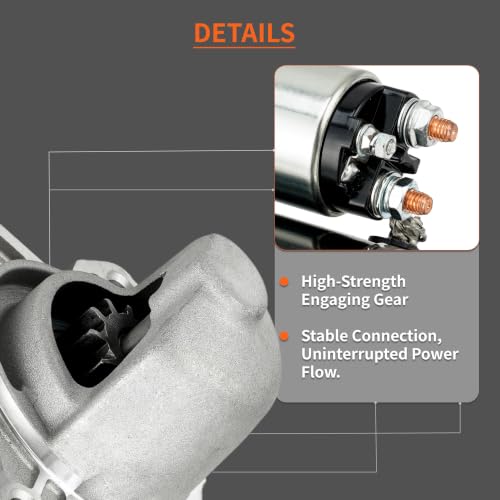 Starter Motor Compatible con Chevrolet Cruze 11-15, Cruze Limited 2016, Sonic 12-20, Trax 13-21, 1.4L L4 Reemplazo 19255N,19255,M000T39171,25194634,55576954 miniatura 5