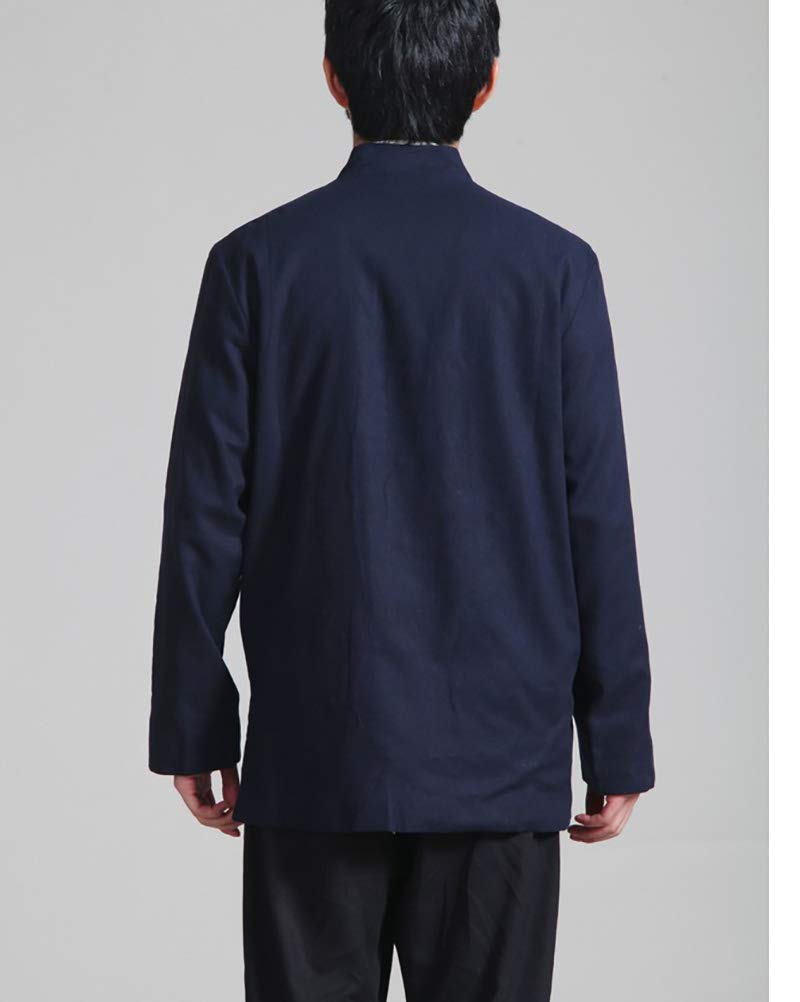 Cinese Tang Tops Uomo - Primavera Autunno Cappotto Entrambi i Lati Giacca a Maniche Lunghe Arti Marziali Kung Fu Camicie Tang Vestito Cinese Costumi Nazionali