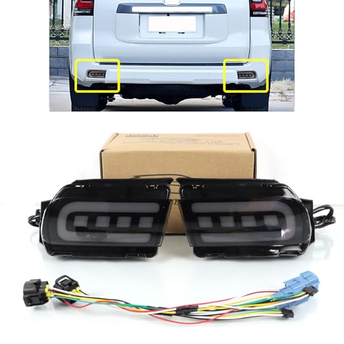 LED Rear Bumper Reflector Light Fit For Toyota LAND CRUISER PRADO FJ150 2010~2021 LED Driving Brake Light With Turn Signal Light Accessories