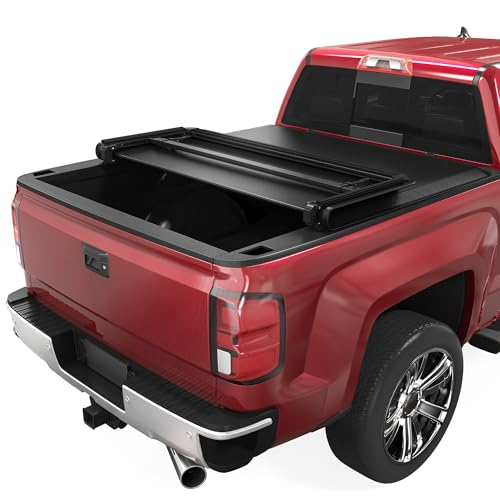 Image of oEdRo Soft Tri-Fold Tonneau Cover for Chevy Silverado 1500, 2014-2018 5.8ft