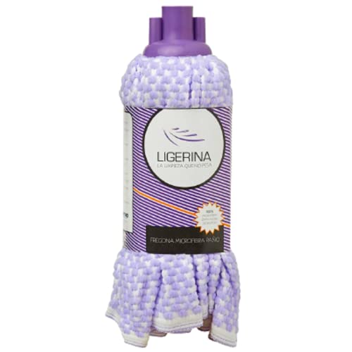 DSTOCK60 Ligerina - MOP de microfibra de poliéster - Cabezal universal - Serpilla con flecos de microfibra - Morado - Para piso