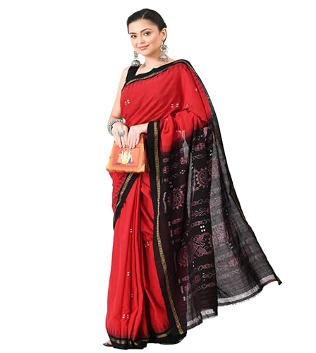 Image of Nuapatna Cotton Saree of Odisha Ikkat Orissa Traditional Handloom Sari | Bomkai | Pata | Nuapatana | sambalpuri saree | khandua patta sare | without Blouse S8