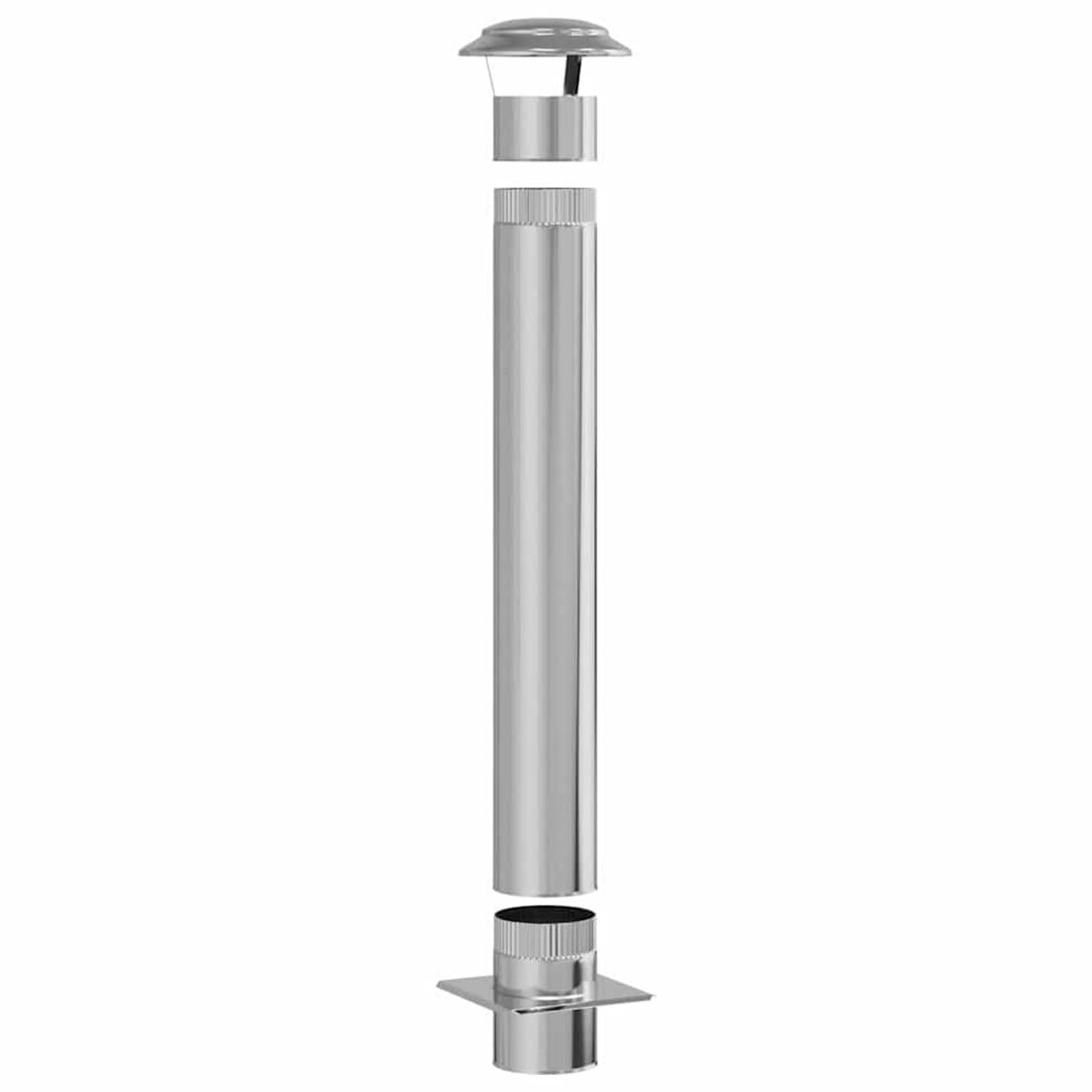 Gecheer Extensión de Chimenea Plateado 25 x 25 x 132 cm Modelo LYKQY-42008452ES