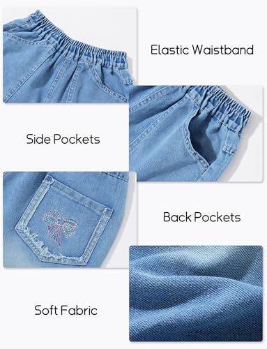 Short pour fille Y2K style baggy en denim stretch confortable