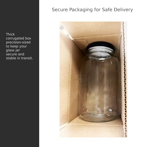 Image of North Mountain Supply 1 Gallon Glass Jar Wide Mouth with Black Plastic Lid - USDA, BPA-Free, Made in the USA - for Fermenting, Storing, Canning, and Much More!