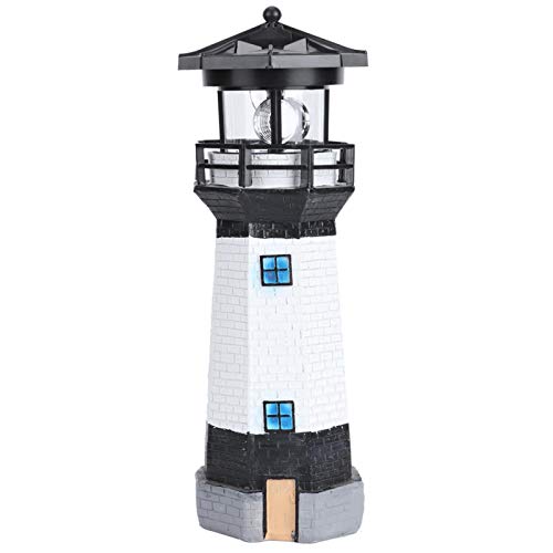 Tomotato Phare Solaire Jardin, Phare Étanche IP65 Éclairage LED Rotatif avec Interrupteur pour...