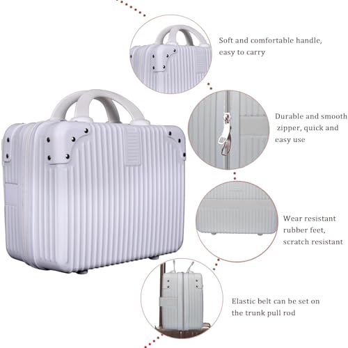Image of GVND Portable Makeup Travel Case Hard Shell Cosmetic Travel Case, Mini ABS Carrying Makeup Case Suitcase, Portable Suitcase Train Cosmetic Bag for Travel, Camping, Business Trip