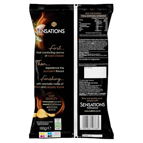 Walkers Sensations Roast Chicken & Thyme Sharing Crisps 150g