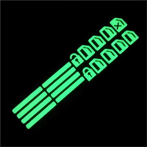Image of Window Button Stickers, 5pcs Control Switch Luminous Sticker Car Switch Button Trim Cover Sticker Glow in Dark Accessories for Car Door Handle Window Door (Green)