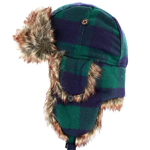 Image of Faux Fur Safety Reflective Aviator Trapper Hat Snow Ski Trooper Winter Cap