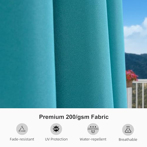 Image of PURPLE LEAF Outdoor Market Umbrella 10' x 10' Square Turquoise Blue 8 Ribs