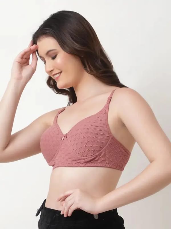 Image of Imsa Moda Women's Cotton Lightly Padded Non-Wired Full Coverage Everyday Bra (Pack of 3) | Comfortable Multicolor Bra