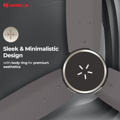 Image of Havells EPIC SIGNIA BLDC Ceiling Fan 1200mm, 5 star, LED Speed Indicator, 380 RPM, Up to 65% Savings,Reverse Rotation,4 Speed Modes,Low Wattage 30W, Low Noise,Air Flow:225 CMM, Stone Grey