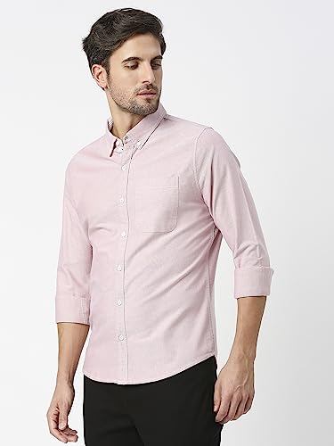 Image of Thomas Scott Men's Premium Slim Fit 100% Cotton Casual Shirt | Button-Down Collar | Full Sleeves | Solid Shirt for Men