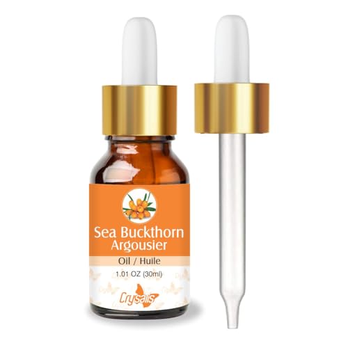 Image of Crysalis Sea Buckthorn (Hippophae Rhamnoides L) Oil Pure & Natural Undiluted Essential Organic Cold Pressed Oil Renew Skin & Promotes Elasticity,Reduces Dark Spot In Rough Skin 30ml