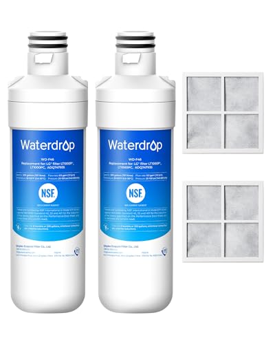 Waterdrop LT1000PC Refrigerator Water Filter and Air Filter, 2 Combo