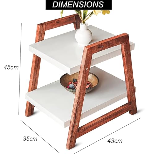 Image of VASIL MART Wooden End Table for Living Room, Sofa Side Table for Drawing Room, Bedroom, Office Balcany etc.