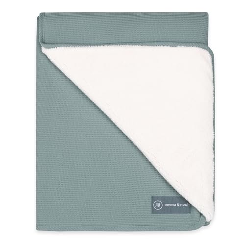 emma & noah Premium Kuscheldecke für Babys, 95x75 cm, Flauschig und Atmungsaktiv, Bio-Baumwolle, Oeko-TEX Standard 100, Als Babygeschenk oder als Kinderwagendecke (Essential Mint)