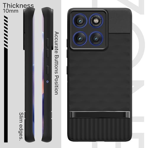 Image of Outlouders Back Cover for Motorola Moto Edge 60 Pro 5G | Full Camera Protection | TPU Soft Flexible Shockproof Bumper Case (Black)
