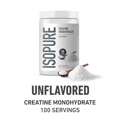 Image of Isopure Bundle of Zero Carb 100% Pure Whey Isolate Protein Powder, Cookies & Cream, 25g Protein Per Serving, 1 Lb, 15 Servings + Isopure 100% Pure Creatine Monohydrate Powder, 100 Servings